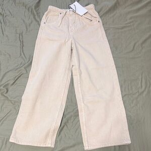 Zara kids Beige Wide-Leg Pants